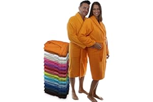 LEBENGOOD Albornoz Unisex para Mujer y Hombre 100% Algodón Rizo Americano 400 gr con Cinturón, Bolsillos, Ducha, Bata Suave, Toalla