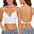 seagallery Low Back Bras for Women Push Up Deep V Neck Plunge Backless Bra Multiway Strap Convertible Bra Wire Lifting Bra