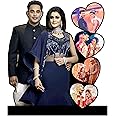 Shri Kanth Art Heart Customized Couple Photo Frame with Photo, Personalized Photo or Picture Frame - Wall Mounted Wooden - Mosaic/Collage Photo Frame - Photo Frame with Name (10 x 8 Inch)