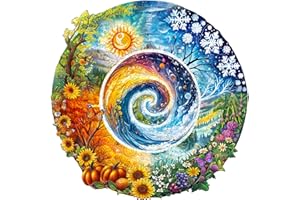 Funnli Holzpuzzle Erwachsene, 285 Stück Lebensjahre Holz Erwachsene, Wooden Puzzle Einzigartige Form Puzzleteile, Puzzle Holz 14+ mit Geschenkbox aus Holz（L-34 * 33.8cm）