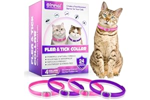 GENERIC Nastro Di Zecca, Collare Di Pulci Per Gatti, 4 Pezzi Contro Larve E Uova – Elimina E Uccide – Protegge L'Animale E L'Habitat,Protezione Efficace Per 24 Mesi, Regolabile E Impermeabile