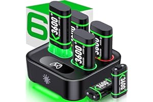 ALEEMTRY 6 batterie da 3600 mWh per controller Xbox One/Xbox Series X&S con indicatori a LED/15 ore di tempo di gioco, compatibile con controller Xbox One S/X/Elite, controller Xbox Series X/S