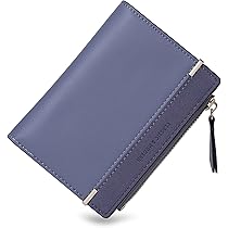 Portafoglio Donna Piccolo In Pelle - Bifold Con Cerniera, Nero, Compatto E Super Organizzato