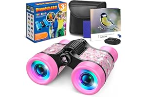Dromlag Unicorn Kids Binoculars, 4x30, Foldable, Educational Learning, Outdoor Garden Toys for Bird Watching Hiking Camping, Girls Toys for 3-9 Year Old, Unicorn Gifts for Girls Birthday Presents