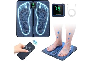 Maxee EMS Urządzenie do Masażu Stóp, Bezprzewodowe, Przenośne z Pilotem, 8 Trybów 19 Intensywności, Typ C, Wspomaga Zdrowie Stóp