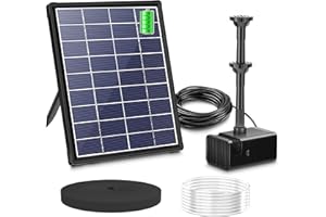 ‎BILING Biling 6 W Solar Fountain for Outdoor Use with 3000 mAh Battery Solar Pond Pump with Filter Solar Fountain Pumps with Battery, Solar Water Pump Floating Fountain for Fountain Outdoor Mini Pond