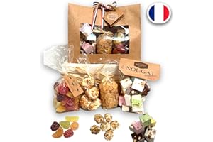 Panier bonbon nougat et pâte de fruits - Coffret bergamote Gourmand Cadeau original à offrir - Idée plaisir Fabrication Française et naturel - Parfum chocolat pistache amande cacahuète