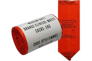 GV HEALTH 90L Large Orange Medium Duty Clinical Waste Bags (25 Bags)