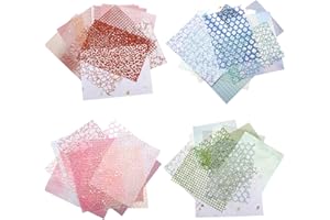DAKLUNAR 60 Blätter Scrapbook Papier Scrapbooking Deko aus Spitze und Netzgewebe Dekoratives Bastelpapier Mesh-Papiere Strukturiertes Papier für Tagebuch, Kartenherstellung, Geschenkverpackung, 18x13cm