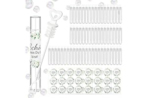 Yamitora 50 Stück Seifenblasen Hochzeit, Wedding Bubbles mit 5 Hochzeit Aufkleber Seifenblasen Herzform Hochzeit für Hochzeit und Geburtstagsfeier Valentinstag