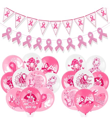 VTOS Lot De 2 Bracelets Sensibilisation Cancer Du Sein - Ruban Rose & Strass Argent, Cadeau Soutien Émotionnel