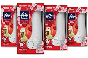 Glade Sense & Spray Air Freshener Holders and Refill, Motion Activated Automatic Odour Eliminator for Home, Floral Cherries , Pack of 4, (4 x Holder and 4 x 18 ml Refill)