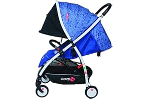 Baciuzzi, passeggino leggero, pieghevole compatto con chiusura lampo semplice e pratica ad una mano, passeggino accessoriato, traspirante, BX Frà Blue