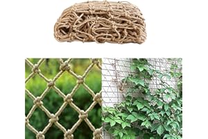 LMYSUFI Plant Support Netting, Eco-Friendly Biodegradable Natural Jute Twine Plant Climbing Garden Netting Trellis, Multifunctional Photo Hanging Wall Net, Kids Climbing Safety Net (1 x 5m)