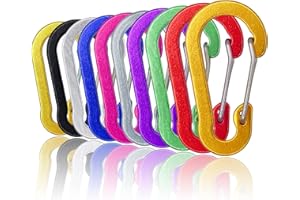 AIRUEEK 10Pcs 5cm Aluminio mosqueton Set, Mini Llavero mosquetones, mosquetones pequeños y Gancho de Clip Mosquetón (Not For Climbing!)