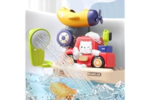BURMONG Giochi Bagnetto Neonato, Giochi Bagnetto per Bambini con Doccia & Macchina Bolle, Giochi Montessori Giocattoli 3 4 5 6 Anni, Giochi Acqua Bambini, Set Regalo per Ragazza Ragazzo