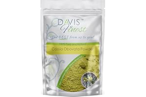 Davis Finest Organic Cassia Obovata Powder 100g, Neutral Henna Natural Hair Strengthening, Hair Mask, Blonde Hair Dye, Shine Conditioner