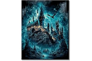A98K Malen Nach Zahlen Erwachsene, Paint By Numbers Knitterfreie Leinwand Bilder Schloss, Diy Gemälde Kit mit Pinsel und Acrylfarbe Als Geschenk Leinwand Groß für Wanddeko 40x50cm