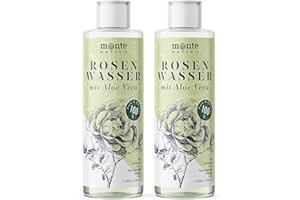 ‎MONTE NATIVO Rosenwasser mit Aloe Vera Monte Nativo 2x200ml (400ml) | Naturkosmetik zur Gesichtsreinigung und Gesichtspflege | Gesichtswasser | Gesichtstoner | Rose Water | Anti Pickel | Hautpflege | Skin care