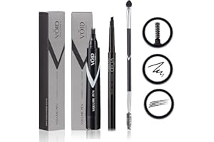 VOID Homme Kit de Stylo à Barbe (Noir, Pack de 3) Crayon Barbe Imperméable, Brosse Barbe Homme, Stylo Barbe Homme pour Coloration barbe, Kit de Remplissage de Barbe. Beard Filling Pencil Kit