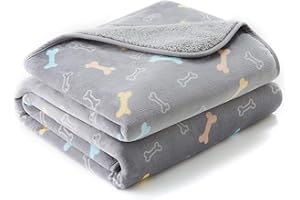 ALLISANDRO wasserdichte Decke für Couch, Stühle, Auto oder Bett, maschinenwaschbar, 3-lagig, wasserdichter Möbelschutz mit niedlichem Knochen-Druck für Hunde und Katzen, 100 x 70 cm