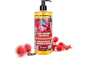 BLEU & MARINE BRETANIA Aceite de Ricino Puro 100% Prensado en Frío | Estimulador de Crecimiento Cabello y Barba | Fortalecedor de Uñas | Reductor de Ojeras | Hidratante para Piel, Amarillo, 500 ml