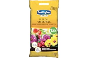 FERTILIGÈNE FERTILIGENE NATUREN FUNI6P - Terreau Universel Plantes Intérieur et Extérieur UAB 6 L -Accroît les récoltes-Favorise la floraison et l'enracinement -Terreau avec engrais organique - Fabriqué en France
