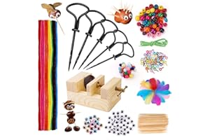 POFIBO Set di punte per castagne per bambini, con supporto, set di 328 pezzi, per il fai da te con castagne, castagne, set fai da te per bambini, trapano a mano, castagne, fai da te per l'autunno, per