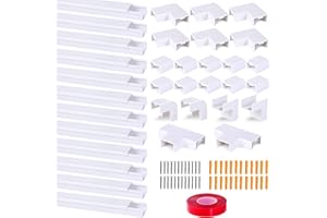 SENXINGYAN 12 Pezzi Canalina per Cavi Autoadesiva, 0,4m Canalina Passacavi per Nascondere i Cavi，con Nastro Adesivo in Schiuma (12 x 0.4m)