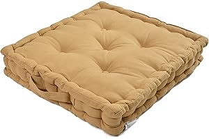 ARTISTIC FASHIONISTA LIMITED 100% Cotton Armchair Booster Cushion Large Square Booster Seat Pad Dining Chair Thick Firm Cushion, Ideal for Home, Office, Garden, Pregnancy, Maternity, Elderly, Post Surgery (Mink)