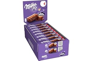 Milka Choco Brownie - Gâteau Moelleux au Chocolat et Pépites de Chocolat - Présentoir de 24 Sachets (50 g)