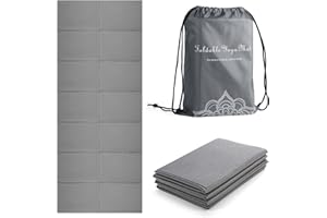 Avoalre Esterilla de Yoga Antideslizante Plegable 183x80CM, Colchoneta Yoga PVC Antideslizante 6MM de Grosor Fácil de Doblar para Fitness Ejercicio Pilates Deportes para Mujer Hombre Niño