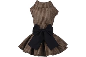 MAMORE Pet Dresses for Small Dogs Cats Girl, Cute Princess Bowknot Dress Puppy Shirt All Weather Skirt Clothes Cat Apparel for Birthday Wedding Party Holiday (Medium, Yellow&Black)