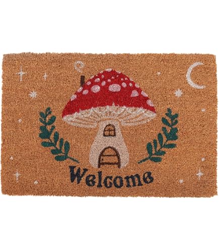 Mystical Mushroom Welcome Fußmatte – Fantasy-Design Für Den Innenbereich, Dark Forest Serie