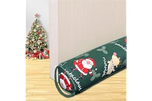 WOCHITV Schwerer Türzugstopper, 81 CM Zugluftstopper für Fenster Dreieck unter der Tür Zugluftstopper Geräuschblocker für Tür unten Luftdichtung Isolierung und Schallschutz, Grüner Weihnachtsbaum