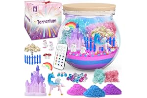 KETIEE Kit de Terrario de Unicornio para Niños - Regalos de Unicornio para Niñas de 5 a 12 Años, Juguete de Bricolaje con Luces de Unicornio, Juego de Manualidades de Navidad Niños de 4 5 6 7 8 Años