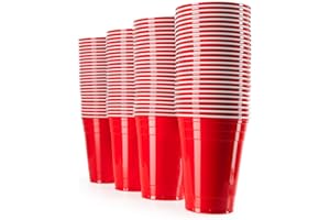 Vivaloo 50 Gobelets de fête réutilisables – gobelets rouges américains originaux, gobelets à boisson de taille originale 473 ml – gobelets en plastique rouges passent au lave-vaisselle