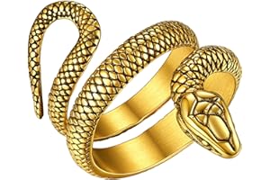 ChainsHouse Anello Serpente per Uomo Donna Acciaio Inossidabile Punk Gotico Gioielli Vintage Retrò Taglia IT 14-27 Anello Serpente Avvolgente