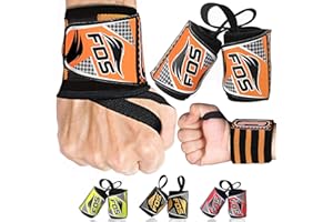 KANZY HAIR AND BEAUTY KANZY Weightlifting Wrist Wraps - Adjustable 18" Wrist Straps for Strong Grip - Non-Slip Gym Straps with Thumb Loop for Strength Training, Power Lifting, Body Building, and Weight Support (Orange)