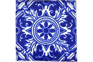 Tumia LAC Handmade Mexican Talavera Tile - Authentic Style Dino Ceramic Tiles for Crafts, Backsplashes and Home Improvement - Individual Tile