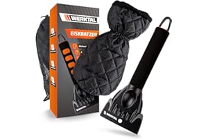 WERKTAL Eiskratzer Auto - Wärmender Scheibenkratzer mit Handschuh Auto - Ultra schneller Auto Eiskratzer - Innovativer Scheibenkratzer Auto mit Eisbrecher Funktion (Eiskratzer mit Handschuh)
