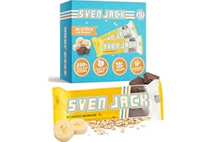 SVENJACK Sven Jack (Energy Cake) Haferriegel Schoko-Banane 20x 65g I Original Haferflocken Energieriegel I Veganer & Laktosefreier Haferriegel I Langkettige Kohlenhydrate & wenig Zucker I Müsliriegel