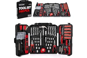 LEHMANN Caisse a Outil Complete 168 pièces – Boîte à Outils Pliante et Portable avec Poignée de Transport – Robuste Kit Outils Bricolage - Outillage pour Bricolage, Maison et Garage