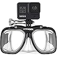 OCTOMASK - Dive Mask w/Mount for All GoPro Hero Cameras for Scuba Diving, Snorkeling, Freediving (Black)
