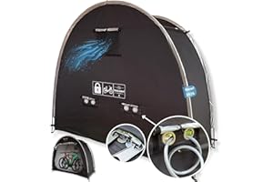 Diebstahlsichere Fahrradgarage für 2 Fahrräder oder 1-2 E-Bikes, Gerätehaus, Gartenhaus, wasserdicht | 3-Fach Sicherheit | Abschließbarer, robuster Reißverschluss + hintere Sicherheitsösen | Schlitten