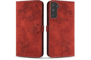 Vaitasy Funda para Samsung Galaxy S22 Plus, Ligera Cuero PU Protectora Cover con Función de Soporte Carcasa para Galaxy S22 Plus - Gato Café