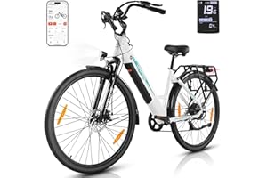 Vipdrive Bicicleta Electrica Adulto, 28'' Bicicleta Eléctrica de Montaña con Batería Extraíble 48V15AH, Ebike de 21 Velocidad con Pantalla LCD, Bicicleta Urbana Hombre Mujer con App
