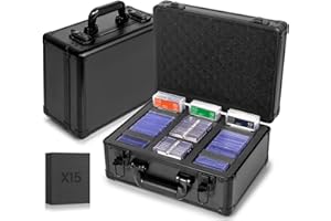 MIXPOET Abgestufte Karten-Aufbewahrungsbox, Sportkartenetui kompatibel mit PSA MTG CSG SGC Magnetischer Kartenhalter Top-Loadern, Wasserdichte Card Holder Case, Herausnehmbaren Schaumstoffschlitzen