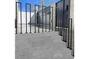 COZYKIMO Ringhiera a Forma di U per Esterni e Interni, Corrimano in Ferro Moderno Nordico, Parapetto Antiscivolo Quadrato per Scale, Ville e Corridoi (35 cm, Nero, 1)