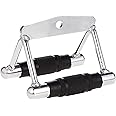 Bird Snapper Steel Cap Barbell Deluxe Double D Handle with Rubber Hand-Grips, Silver